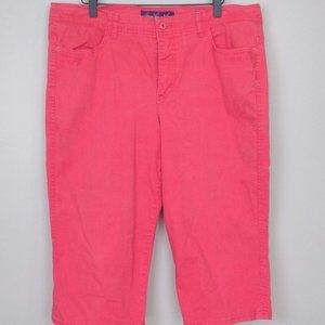 Gloria Vanderbilt Aiden Skimmer Capri Size 16 Orange Jeans Embroidered